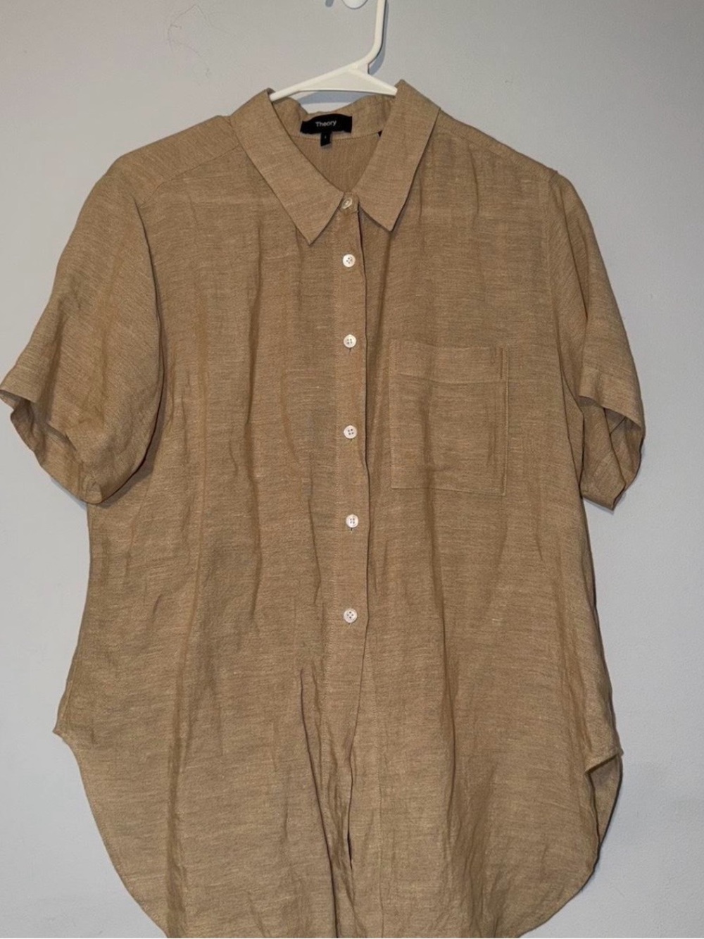 Theory Tan Linen Style Shirt